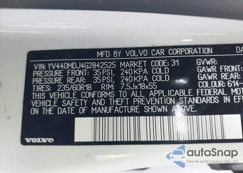 2016 Volvo Xc60 T5 Drive-E from USA, damaged, VIN YV440MDJ4G2842525